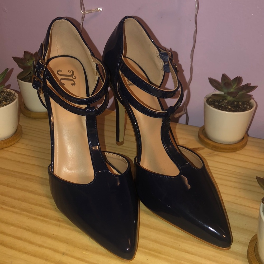 Dark navy blue high heels